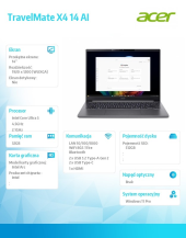 ACER Notebook TravelMate X4 14 AI TMX414-51-TCO Ultra 5 226V 32GB/512GB/W11PRO - NX.BPVEP.002 - Zdjęcie 8