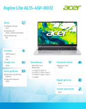 Laptop Acer Lite AL15-45P-R07Z R7-5825U 15,6 FHD 16GB 512GB  - NX.DLQEX.002 - Zdjęcie 9