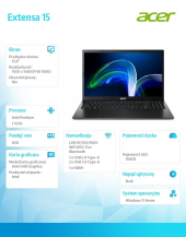 ACER Notebook Extensa EX215-32-P7WU    WIN11H/N6000/8GB/256GB/UMA/15.6  - NX.EGNEP.00B - Zdjęcie 7