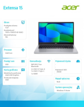 ACER Notebook Extensa 15 EX215-34-C8JF    WIN11H/N100/8GB/256SSD/UHD/15.6 - NX.EHNEP.002 - Zdjęcie 9