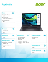 ACER Laptop Aspire Go 15 AG15-51P-78K5 i7-1355U 15.3 WUXGA 16GB  512GB NoOS Szary - NX.J51EX.00T - Zdjęcie 2
