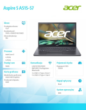 ACER Laptop Aspire 5 A515-57 i7-12650H/15.6 FHD IPS/16GB/512GB/  Stalowy Szary/NoOS  - NX.KN4EX.013 - Zdjęcie 5