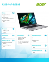ACER Laptop A315-44P-R4BM  R7 5700U/15,6 FHD/16GB/512GB/DOS - NX.KSJEX.011 - Zdjęcie 9