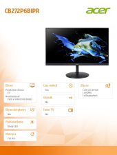 ACER Monitor 27 cali CB272P6BIPR IPS 144Hz HDMI DP VGA - UM.HB2EE.603 - Zdjęcie 8