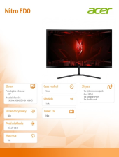 ACER Monitor 27 cali Nitro ED270W0b ED270W0bmiipx  - UM.HE0EE.016 - Zdjęcie 7