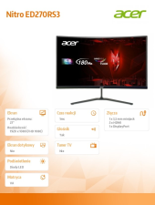 ACER Monitor 27 cali Nitro ED270RS3bmiipx Curved/180Hz/1ms - UM.HE0EE.302 - Zdjęcie 9