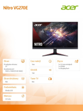 ACER Monitor 27 cali Nitro VG270Ebmipx 100Hz/1ms/250NITS - UM.HV0EE.E01 - Zdjęcie 8