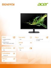 ACER Monitor 23,8 cali EK240YCbi VA 5ms VGA HDMI  - UM.QE0EE.C01 - Zdjęcie 5