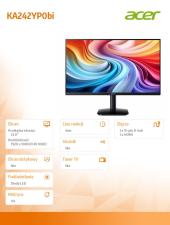 ACER Monitor 23.8 cala KA242YP0bi VA 144Hz HDMI DP VGA - UM.QX2EE.034 - Zdjęcie 3