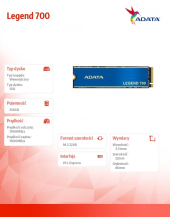 ADATA Dysk SSD Legend 700 256GB PCIe 3x4 1.9/1 GB/s M2 - ALEG-700-256GCS - Zdjęcie 7