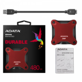 ADATA Dysk SSD External SD600Q 480GB USB3.1 Red - ASD600Q-480GU31-CRD - Zdjęcie 2
