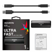 ADATA Dysk zewnętrzny SSD SE760 1TB USB3.2-A/C Czarny  - ASE760-1TU32G2-CBK - Zdjęcie 1