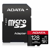 ADATA Karta microSD High Endurance 128GB UHS1 U3 V30 A2 100/85MB/s + Adapter  - AUSDX128GUI3V30SHA2-RA1 - Zdjęcie 1