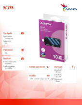 ADATA Dysk SSD External SC735 1TB U3.2C 1000/1000MB/s Blue  - SC735-1000G-CCBK/BU - Zdjęcie 7