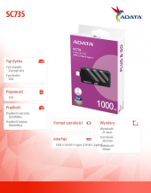 ADATA Dysk SSD External SC735 1TB U3.2C 1000/1000MB/s Grey  - SC735-1000G-CCBK/GY - Zdjęcie 7