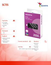 ADATA Dysk SSD External SC735 2TB U3.2C 1000/1000MB/s Grey  - SC735-2000G-CCBK/GY - Zdjęcie 7