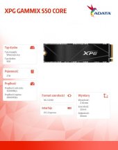 ADATA Dysk SSD XPG GAMMIX S50 CORE 2TB PCIe 4x4 3.5/2.8 M2  - SGAMMIXS50C-2000G-CS - Zdjęcie 2