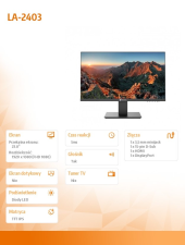 AG NEOVO Monitor 23.8 cala LA-2403 IPS FHD 100Hz HDMI DP VGA - LA-2403 - Zdjęcie 2