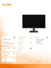 AG NEOVO Monitor 27 cali LA-2703 100Hz HDMI DP VGA  - LA-2703 - Zdjęcie 2