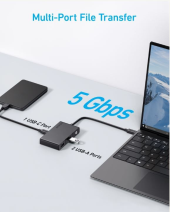 Anker Hub 332 USB-C 5w1 4K HDMI Single Display czarny  - A8356G11 - Zdjęcie 3