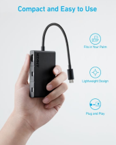 Anker Hub 332 USB-C 5w1 4K HDMI Single Display czarny  - A8356G11 - Zdjęcie 5