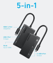 Anker Hub 332 USB-C 5w1 4K HDMI Single Display czarny  - A8356G11 - Zdjęcie 6