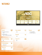 AOC Monitor 16T20E2 15.6 cala IPS Mini HDMI USB-C Głośniki  - 16T20E2 - Zdjęcie 8