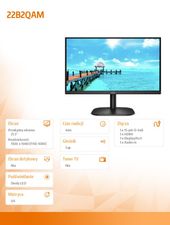 AOC Monitor 22B2QAM 21.5 cali VA HDMI DP Głośniki  - 22B2QAM - Zdjęcie 6