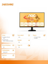 AOC Monitor 24B35HM2 23.8 cali VA 100Hz HDMI VGA  - 24B35HM2 - Zdjęcie 5