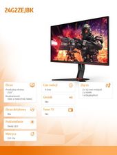 AOC Monitor 24G2ZE 23.8 LED 240Hz HDMIx2 DP  - 24G2ZE/BK - Zdjęcie 2