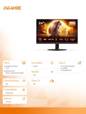 AOC Monitor 24G4HRE 23.8 cala Fast IPS 200Hz HDMIx2 DP Głośniki  - 24G4HRE - Zdjęcie 9