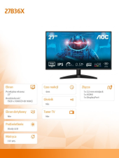 AOC Monitor 27B36X 27 cali IPS 144Hz HDMI DP  - 27B36X - Zdjęcie 6