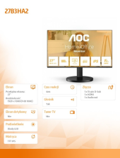AOC Monitor 27B3HA2 27 cali IPS 100Hz HDMI Głośniki  - 27B3HA2 - Zdjęcie 4