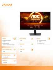AOC Monitor 27G15N2 27 cali Fast VA 180Hz HDMI DP  - 27G15N2 - Zdjęcie 2