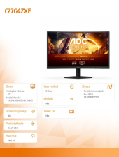 AOC Monitor C27G4ZXE 27 cali Zakrzywiony Fast VA 280Hz HDMIx2 DP  - C27G4ZXE - Zdjęcie 6