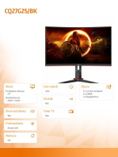 AOC Monitor CQ27G2S/BK 27 cali VA Curved 165Hz HDMIx2 DP  - CQ27G2S/BK - Zdjęcie 3
