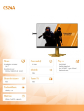 AOC Monitor CS24A 24.1 cala 600Hz Ultra-Fast TN eSports  - CS24A - Zdjęcie 4