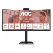 AOC Monitor 34 cale CU34E4CW Curved VA 120Hz HDMIx2 DP RJ45 USB-C HAS Kamera - CU34E4CW - Zdjęcie 1