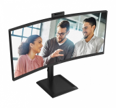 AOC Monitor 34 cale CU34E4CW Curved VA 120Hz HDMIx2 DP RJ45 USB-C HAS Kamera - CU34E4CW - Zdjęcie 12