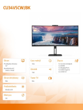 AOC Moniotr CU34V5CW 34 cali 100Hz Curved VA HDMI DP USB-C  - CU34V5CW/BK - Zdjęcie 2