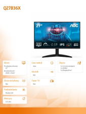 AOC Monitor Q27B36X 27 cali IPS 144Hz HDMI DP  - Q27B36X - Zdjęcie 7