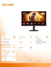 AOC Monitor 27 cali Q27G4SRU Fast IPS 320Hz HDMIx2 DP Pivot Głośniki - Q27G4SRU - Zdjęcie 8