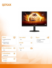 AOC Monitor Q27G4X 27 cali IPS 180Hz HDMIx2 DP Pivot  - Q27G4X - Zdjęcie 7