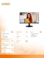 AOC Monitor U27B3CF 27 cali IPS 4K HDMI USB-C HAS Głośniki  - U27B3CF - Zdjęcie 3