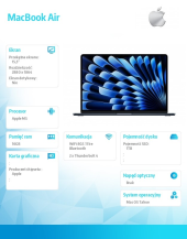 APPLE MacBook Air 15.3 cala: M5 10/10, 16GB, 1TB SSD, bez zasilacza - Północ - MDVK4ZE/A - Zdjęcie 2