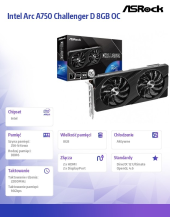 ASROCK Karta graficzna A750 Challenger D 8GB OC GDDR6 256bit 2DP/HDMI  - A750 CLD 8GO - Zdjęcie 7