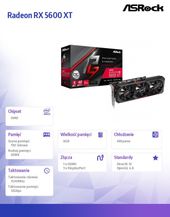 ASROCK Karta graficzna Radeon RX 5600 XT Phantom Gaming D3 6G OC 192bit GDDR6 3DP/HDMI - RX5600XT PGD3 6GO - Zdjęcie 6