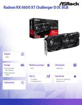 ASROCK Karta graficzna Radeon RX 6600 XT Challenger D OC 8GB 128bit GDDR6 3DP/HDMI - RX6600XT CLD 8GO - Zdjęcie 6