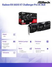 ASROCK Karta graficzna Radeon RX 6600 XT Challenger Pro OC 8GB 128bit GDDR6 3DP/HDMI  - RX6600XT CLP 8GO - Zdjęcie 6