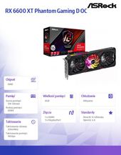 ASROCK Karta graficzna RX 6600 XT Phantom Gaming D OC 8GB 128bit GDDR6 3DP/HDMI  - RX6600XT PGD 8GO - Zdjęcie 6